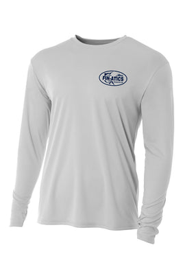 Fin-atics NJ Fish Collage Mens LS Performance T-Shirt - Silver - 0