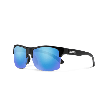 Suncloud Rambler Lite - Matte Black Frame Polarized Sunglasses Blue Mirror Lens