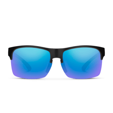Suncloud Rambler Lite - Matte Black Frame Polarized Sunglasses Blue Mirror Lens - 0