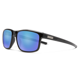 Suncloud Respek - Black Frame Polarized Sunglasses Blue Mirror Lens - 0