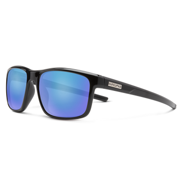 Suncloud Respek - Black Frame Polarized Sunglasses Blue Mirror Lens - 0
