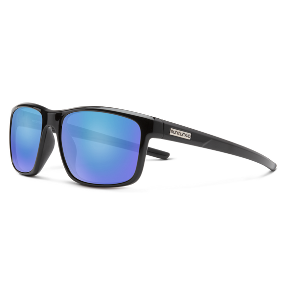 Suncloud Respek - Black Frame Polarized Sunglasses Blue Mirror Lens