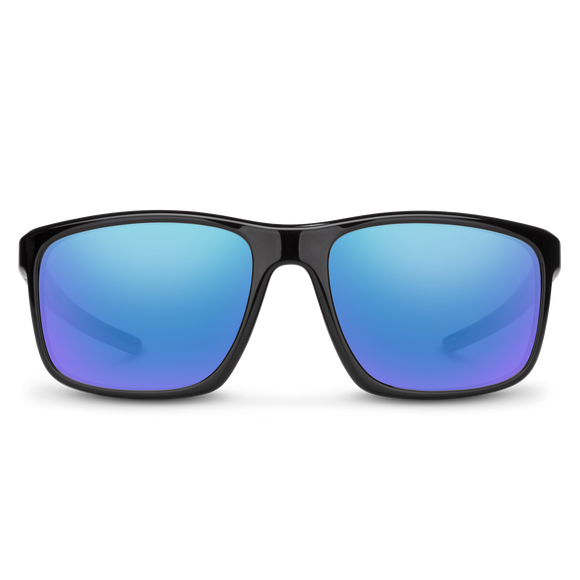 Suncloud Respek - Black Frame Polarized Sunglasses Blue Mirror Lens