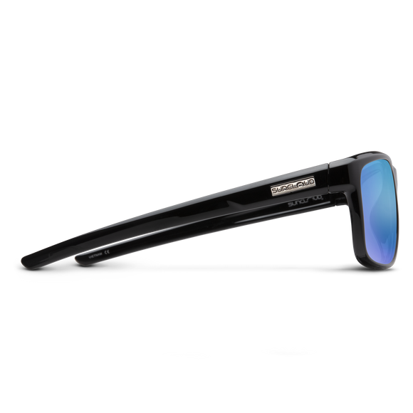 Suncloud Respek - Black Frame Polarized Sunglasses Blue Mirror Lens