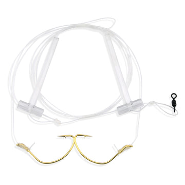 Aqua-Clear FW-1A Hi-Lo Plain Flounder/Fluke/Weakfish/Croaker Rig w/ 2/0 Gold Wide Gap Hooks