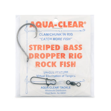 Aqua-Clear Striped Bass Circle Hook Clam Dropper Loop Surf Rig