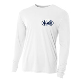 Fin-atics Crab Catch Mens LS Performance T-Shirt - White - 0