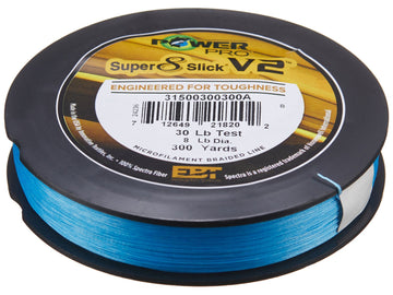 Power Pro Super 8 Slick V2 Braided Spectra Line 300yd Spool - Marine Blue