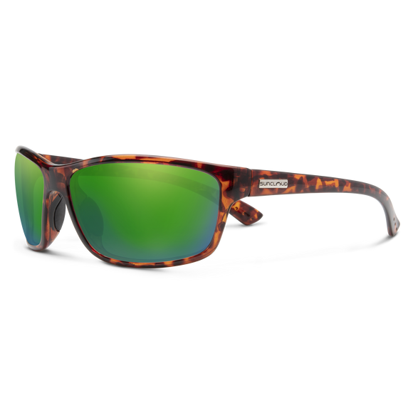 Suncloud Sentry - Tortoise Frame Polarized Sunglasses Green Mirror Lens