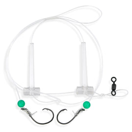 Aqua-Clear SP-1C Hi-Lo 1/0 Circle Hook Sea Bass/Porgy/Triggerfish/Sheepshead  Rig - w/Green Beads - 0