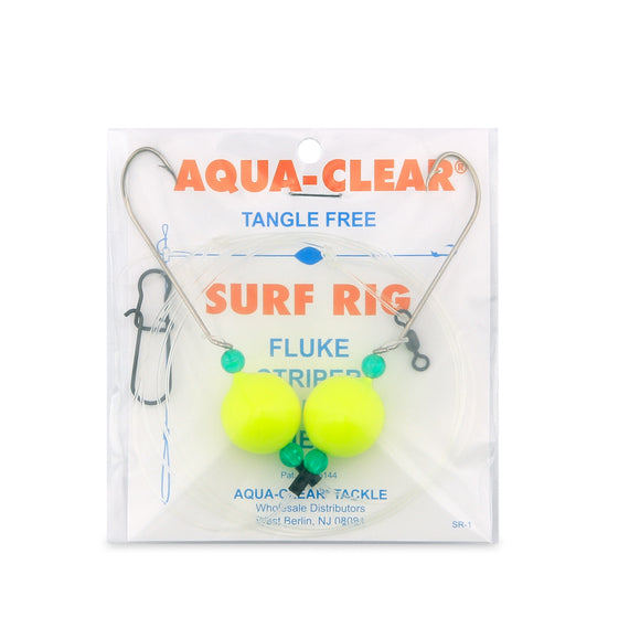 Aqua-Clear SR1 "Surf Balls" Hi-Lo Surf Rig w/Floats & #1 Long Shank Hooks