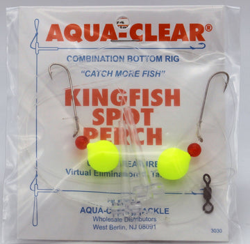 Aqua-Clear Kingfish/Spot/Perch Hi-Lo Rig w/Floats #8 Long Shank Hooks