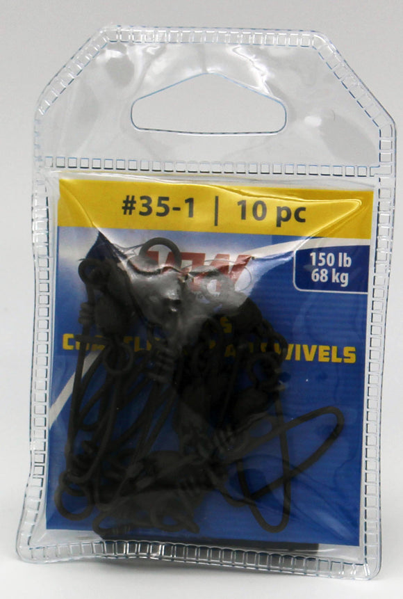 AFW Brass Coastlock Snap Crane Swivels - Black
