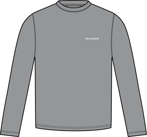 Grundens Striped Bass LS Tech T-Shirt - Steel Grey