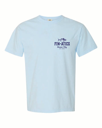 Fin-atics Lat/Lon w/Tuna Garment Dyed Chambray Short Sleeve T-Shirt - 0