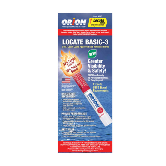 Orion Locate Basic - 3 Handheld Red Flares 3PK