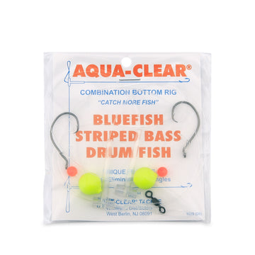 Aqua-Clear Hi-Lo Bluefish Rig w/Floats, Bluefish/Striped Bass/Rockfish/Drum, 3/0 Mustad Blk Nckl Circle Hook, AFW Swivel, 60 lb Mono, T-Standoff - 0