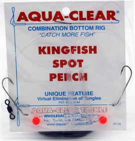 Aqua-Clear KF-1 Hi/Lo Kingfish/Spot/Perch #8 Long Shank Hooks w/Red Beads Rig