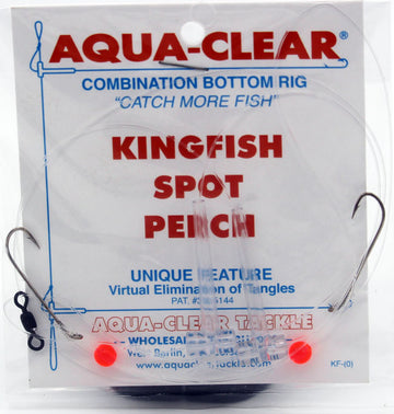 Aqua-Clear KF-1 Hi/Lo Kingfish/Spot/Perch #8 Long Shank Hooks w/Red Beads Rig