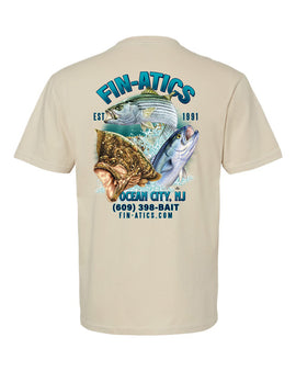 Fin-atics NJ Fish Collage Mens T-Shirt - Sand