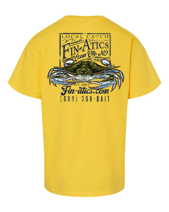 Fin-atics Crab Catch Youth T-Shirt - Daisy